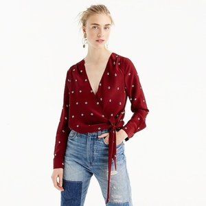 J Crew Silk Wrap Top